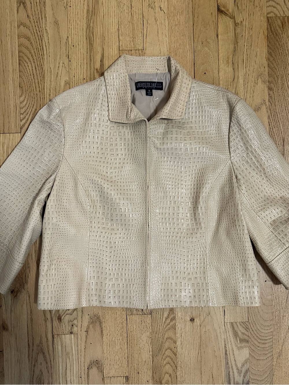 Lafayette 148 Vintage Croc Leather Jacket